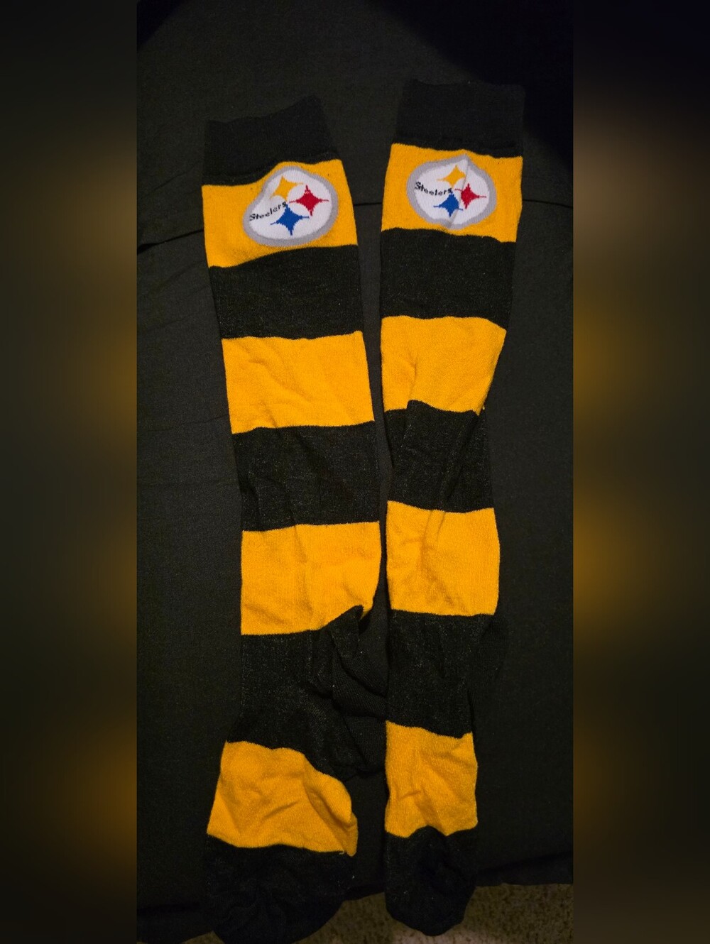 Pittsburgh Steelers Black & Gold Striped Knee-High Socks